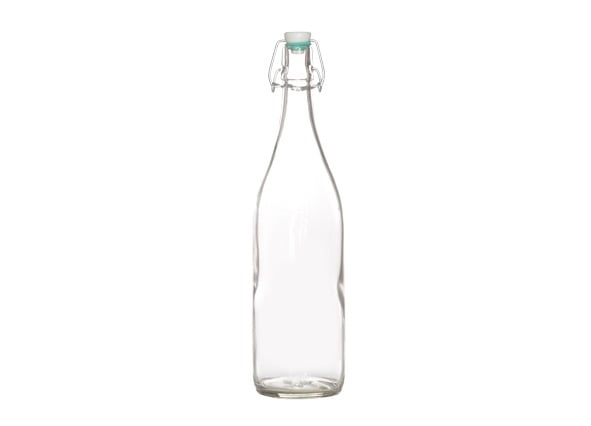 Patentflaske, 1l, glas, grøn tætningsring, (6 stk.)
