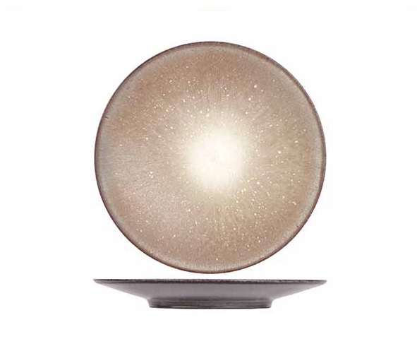 Brødtallerken, rund, Ø14x3cm, brun, stentøj, DIVINE EARTH, (6 stk.)