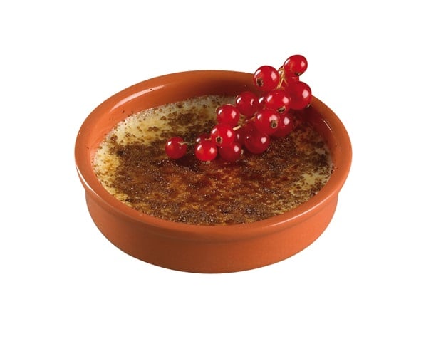 [21518] Ramekin, skåle til crème brûlée, 220 ml, Ø13,5x3,3cm, stentøj, rød/brun, (12 stk.)