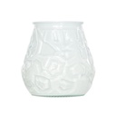 Lysbowle, Ø7,5x7,5cm, hvid, glaslys, brændetid 17 timer, CT MINI LOWBOY, (1 sæt á 15 stk.)
