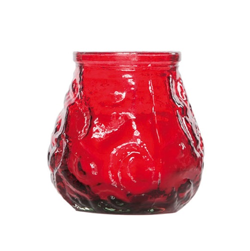 Lysbowle, Ø7,5x7,5cm, rød, glaslys, brændetid 17 timer, CT MINI LOWBOY, (1 sæt á 15 stk.)