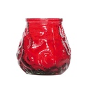 Lysbowle, Ø7,5x7,5cm, rød, glaslys, brændetid 17 timer, CT MINI LOWBOY, (1 sæt á 15 stk.)