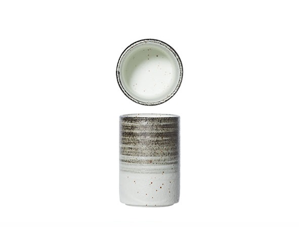 [21544] Krus uden hank, 17cl, Ø6,5x9,5cm, hvid/natur-farvet, stentøj, SPLENDIDO, (4 stk.)