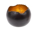 Fyrfadslysholder, rund, Ø9x9cm, metal, sort/guld, (6 stk.)