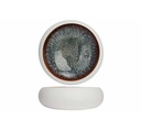 Serveringsskål, mørk/hvid, stentøj, rund, Ø23,3X6,5cm, MAUNA, (1 stk.)