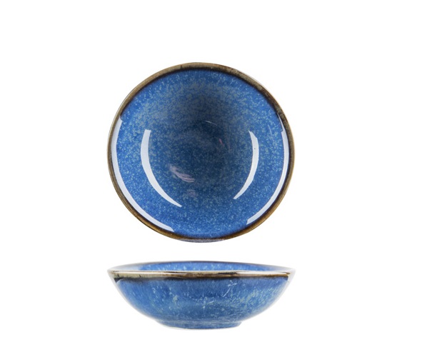 [21562] Lille serveringsskål, rund, Ø9,3x3cm, blå, porcelæn, NARWAL, (12 stk.)