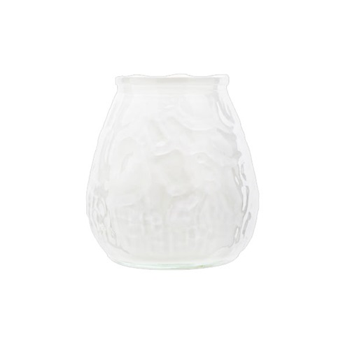Lysbowle, Ø10x10,5cm, hvid, glaslys, brændetid 40 timer, CT LOWBOY, (6 stk.)