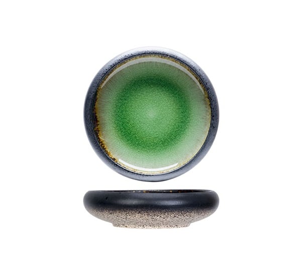 [21584] Lav serveringsskål, 330ml, Ø15,5x4cm, mørk/grøn, FERVIDO, (3 stk.)