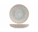 Brødtallerken, rund/bølget, Ø10,5x2,2cm, hvid/lyseblå, stentøj, ASTERA PURE, (6 stk.)