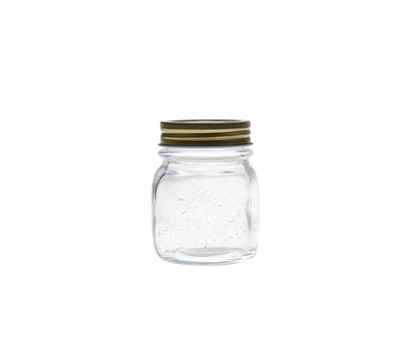 Opbevaringsglas med låg, Ø6,3x8,3cm, glas/metal, (12 stk.)