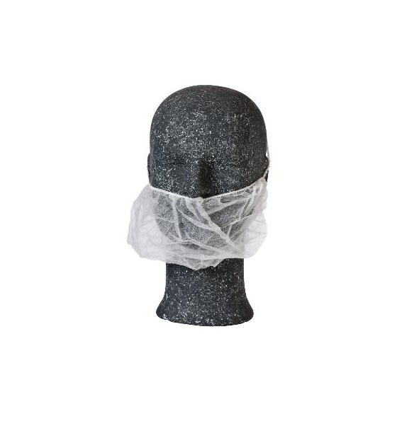 Skægbind, net med elastik, hvid, XL, (100 stk.)