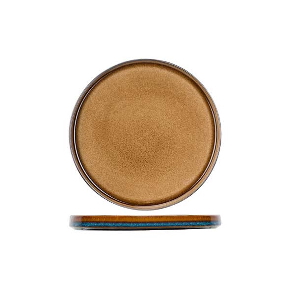 [21710] Desserttallerken, Ø22cm, brun, porcelæn, QUINTANA, (6 stk.)