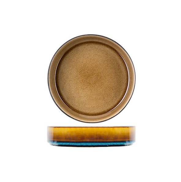 Suppetallerken, 1L, Ø19,5x5,2cm, brun, porcelæn, QUINTANA, (12 stk.)