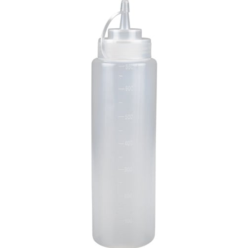 Dressingflaske, 680 ml, klar, PE/PP, med mål, (6 stk.)