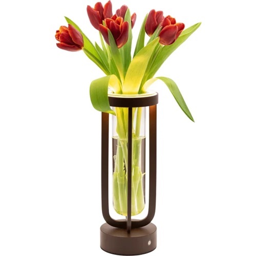 LED bordlampe/vase, FLORENCE, Securit, ledningsfri og genopladelig, brun (1 stk.)