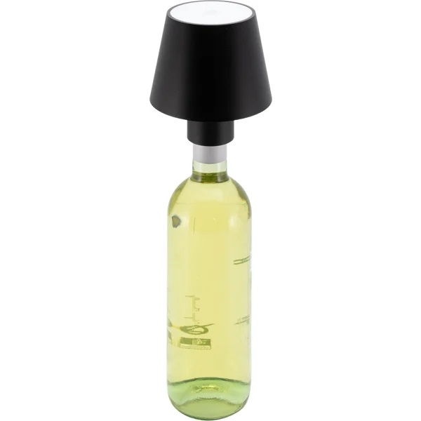 LED bordlampe PARIS til flaske, Securit, ledningsfri og genopladelig, sort (1 stk.)