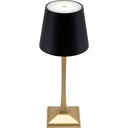 LED bordlampe ROMA, Securit, ledningsfri og genopladelig, gylden/sort (1 stk.)