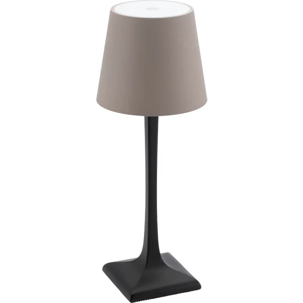 LED bordlampe, MILANO, Securit, ledningsfri og genopladelig, sort/grå-brun, (1 stk.)
