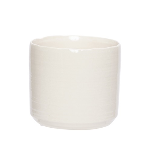 Blomsterkrukke, Ø13x13x12,5cm, stentøj, "cream", (1 stk.)