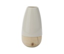 Vase, Ø10,6x10,6x20,2cm, dolomit, hvid med træ-look, (1 stk.)