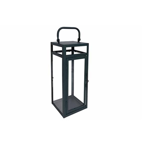 Lanterne, 12,5x12x31,5cm, metal, glas, mørkegrøn, (1 stk.)