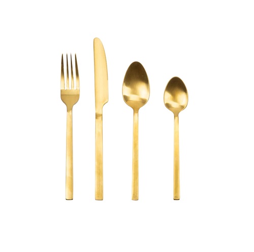[22019] Bestiksæt, 24 dele, rustfri stål, guld, RETRO, (1 sæt)