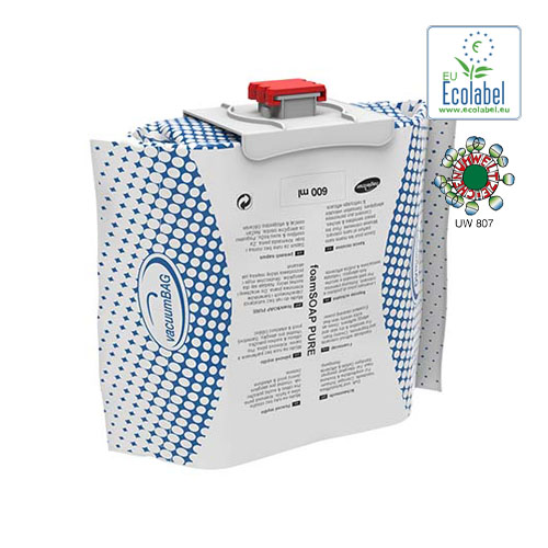 Skumsæbe, GS-Tech, Hagleitner, "foamSOAP PURE", refill, 600ml, uden farve og parfume, (6 stk.)