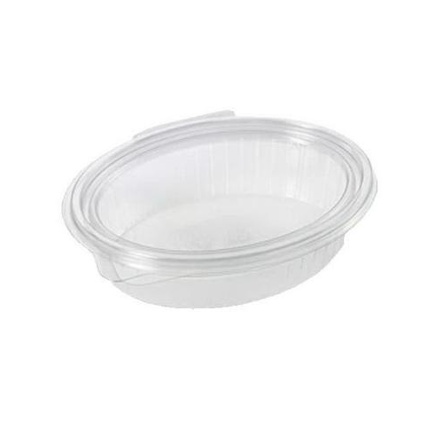 Salatbakke, 370 ml, Clearshow, 167x131x45 mm, oval, hængslet låg, RPET, Klar, (600 stk.)