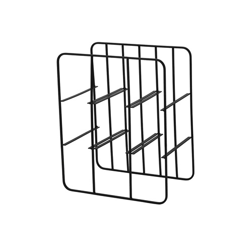 Vinreol t/ 6 flasker, sort, metal, 30x20x37cm, (1 stk.)