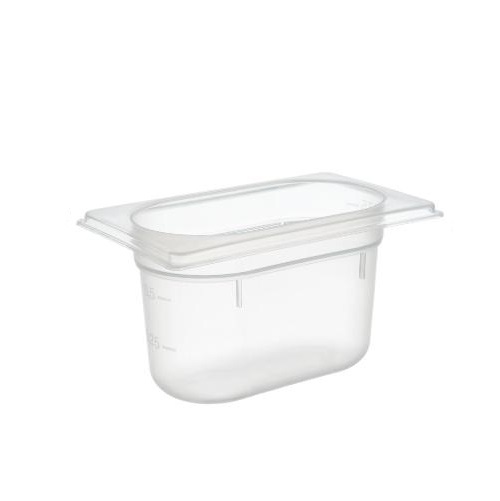 Plastkantine, 1/9 GN, 1 L, 17,6x10,8x10 cm, polypropylen, Klar, (1 stk.)