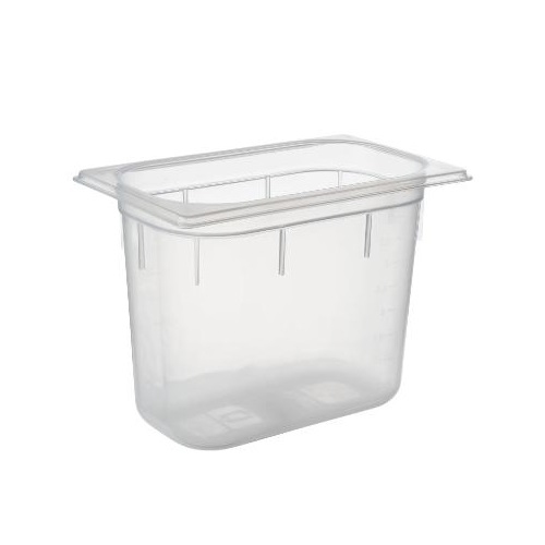 Plastkantine, 1/4 GN, 4,8 L, 26,5x16,2x20 cm, polypropylen, Klar, (1 stk.)