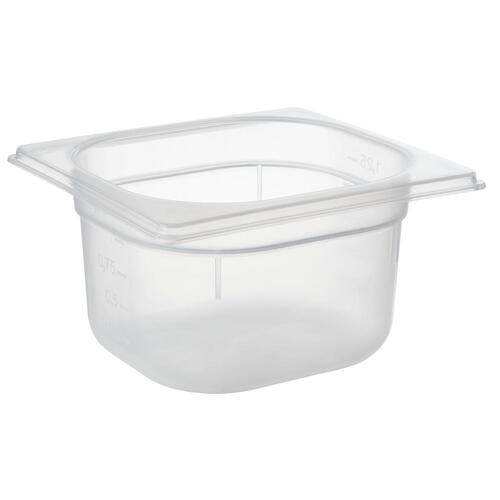 Plastkantine, 1/6 GN, 1,5 L, 17,6x16,2x10 cm, polypropylen, Klar, (1 stk.)