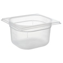 Plastkantine, 1/6 GN, 1,5 L, 17,6x16,2x10 cm, polypropylen, Klar, (1 stk.)