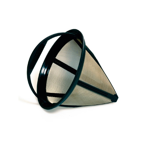 Genanvendeligt kaffefilter, str. 4, rustfrit stål, Finum, Black, (1 stk.)