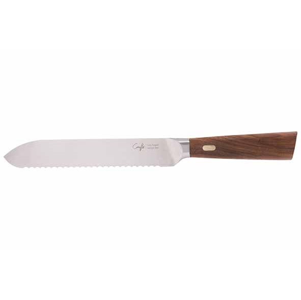 [22638] Brødkniv, 20cm, valnødshåndtag, Crafts, Couteaux & Co, (1 stk.)