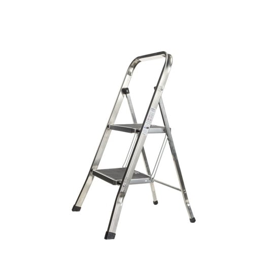 [22654] 2-trins trappestige, anti-slip, aluminium, sølv, Factotum, (1 stk.)