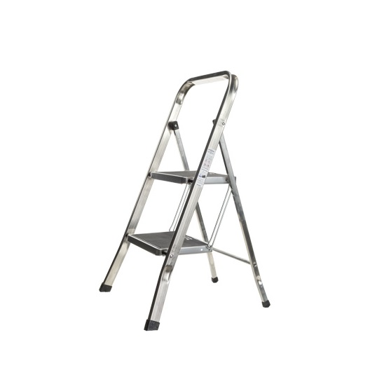 2-trins trappestige, anti-slip, aluminium, sølv, Factotum, (1 stk.)