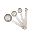 Måleskeer, metal, 1,2-2,5-5-15ml, (sæt á 4 stk.)
