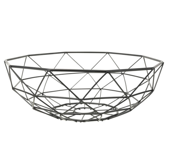 Frugtskål, Ø27,5x27,5x9cm, metal, sort, VIDAR, (1 stk.)