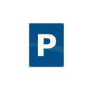 Skilt, "P" for parkering, Securit, 20x25 cm med monteringshuller, aluminium, blå, (1 stk.)
