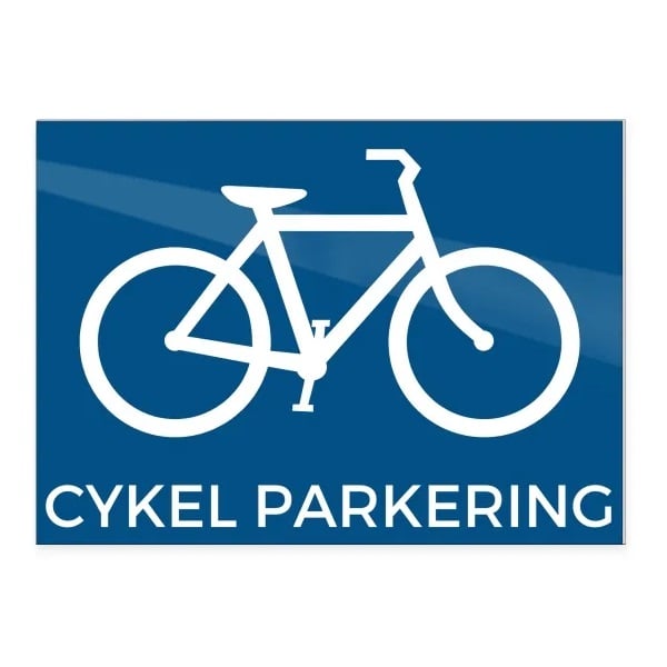 Parkeringsskilt til cykler, 18x13 cm, aluminium, blå/hvid, Securit, (1 stk.)