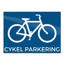 Parkeringsskilt til cykler, 18x13 cm, aluminium, blå/hvid, Securit, (1 stk.)