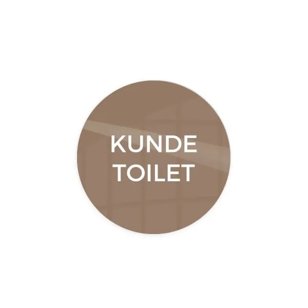 Toiletskilt - Kundetoilet, Ø10 cm, aluminium, brun, Securit, (1 stk.)