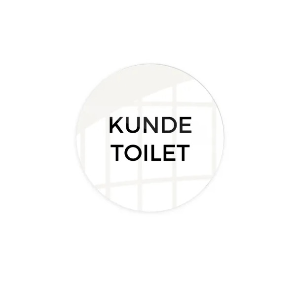 Toiletskilt - kundetoilet, Ø10 cm, aluminium, hvid, Securit, (1 stk.)