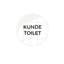 Toiletskilt - kundetoilet, Ø10 cm, aluminium, hvid, Securit, (1 stk.)