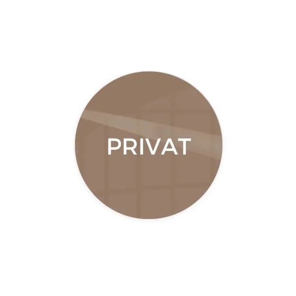 Toiletskilt - Privat, Ø10 cm, aluminium, brun, Securit, (1 stk.)