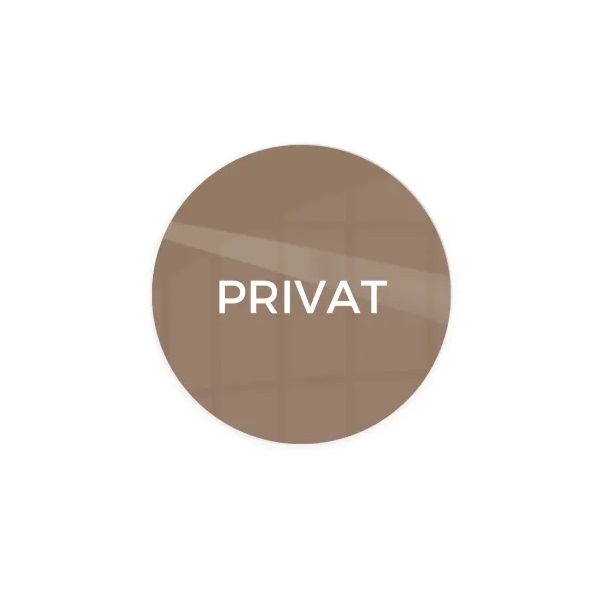 [22841] Toiletskilt - Privat, Ø10 cm, aluminium, brun, Securit, (1 stk.)
