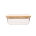 Madopbevaringsboks med bambuslåg, 370ml, 15x11x5cm, (1 stk.)
