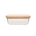 Madopbevaringsboks med bambuslåg, 640ml, 17x13x5,5cm, (1 stk.)