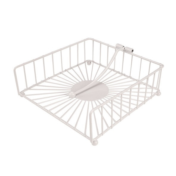 [22941] Servietholder,18,5x18,5x17,3cm, metal, hvid, (1 stk.)
